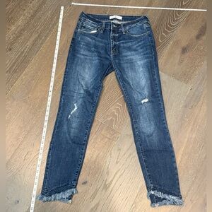 KanCan Dark Blue Distressed Ankle Jeans